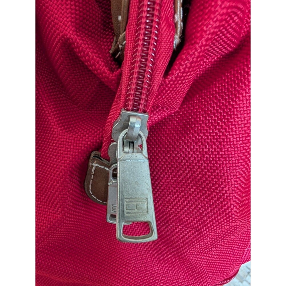 Tommy Hilfiger Red Heritage Prep Vintage Aesthetic Luggage Rolling Duffle Tote image 6